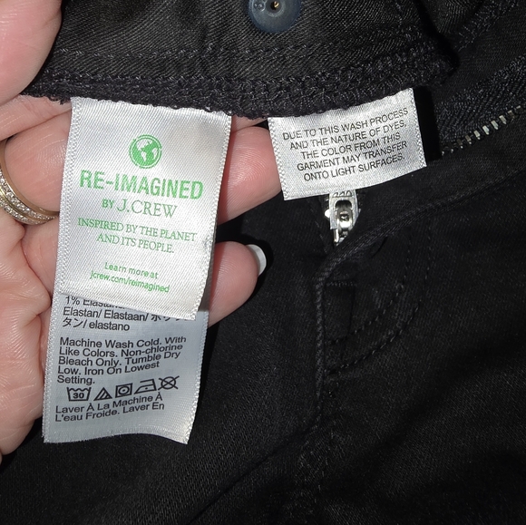 JCrew 9" Mid Rise Black Jeans - Picture 4 of 5